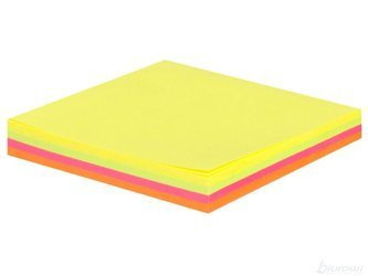 Notes samoprz.tres 75*75 tęczowy neon