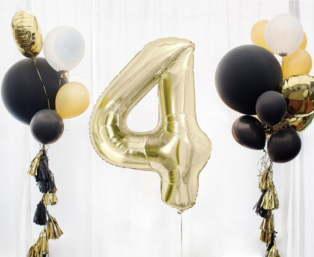 Balon foliowy B&C cyfra 4 szampańska 85 cm AA 189179