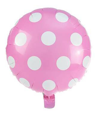 Balon foliowy kropki jasnoróżowy 223744