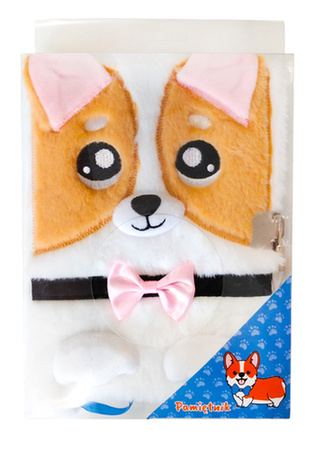 PAMIĘTNIK Z KŁÓDKĄ 3D WŁOCHACZ A5 96K MY LITTLE FRIEND CORGI 686931