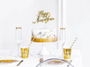 Topper na tort happy new year, złoty, 24cm
