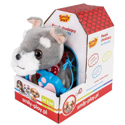 Piesek chodzący na smyczy szary Smily Play 839116