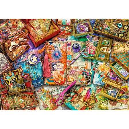 Puzzle Trefl 1000 Premium Plus Tea Time Biurko pełne inspiracji 108491