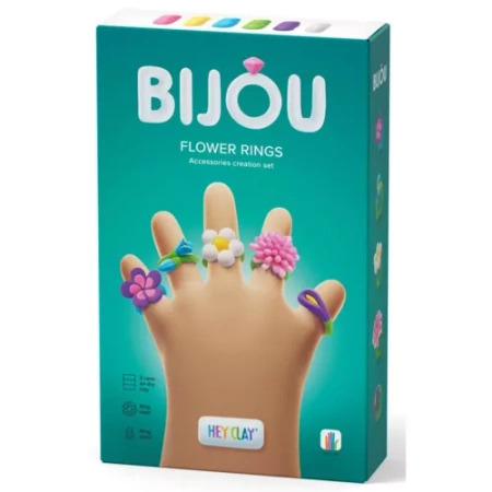 HEY CLAY FIGURKA BIJOU FLOWER RINGS+AKC. 3PAK CEE 607124