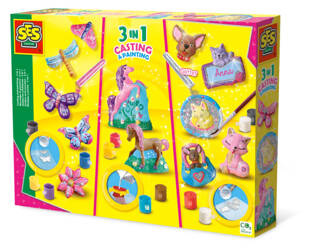 Ses Creative Odlewy gipsowe brokatowe zwierzątka 3w1 012885