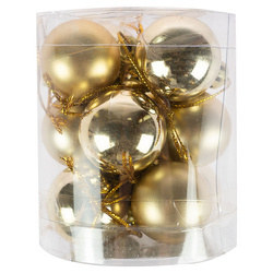 Bombki nietłukące w tubie 3 cm 12szt złote 226295