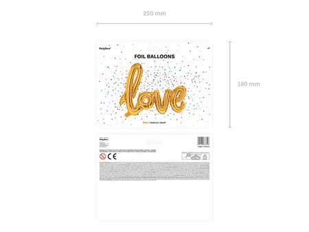 BALON FOLIOWY LOVE ZŁOTY 73x59cm 788558