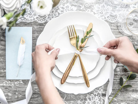 Tasiemka satynowa 25mm/25m biała party /30/