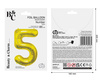 Balon foliowy B&C Cyfra 5 złota 85 cm AA 180985