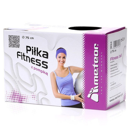 Piłka fitness Meteor z pompką 75cm czarny 311343