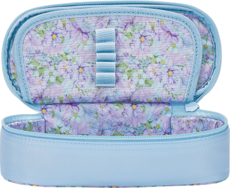 Piórnik z klapką Oxford Flowers niebieski 241622