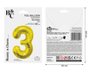 Balon foliowy B&C Cyfra 3 złota 85 cm  AA 180947