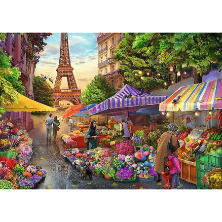 Puzzle Trefl 1000 Premium Plus Tea Time Targ kwiatowy Paryż 107999