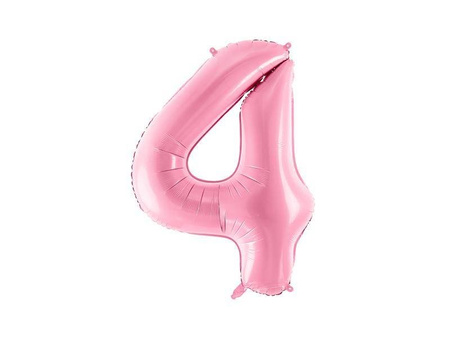 Balon foliowy cyfra 4 różowy 86cm 795013
