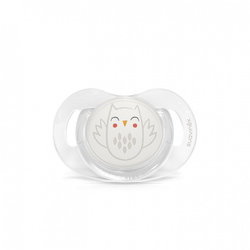Suavinex Smoczek anatomiczny SX Pro silikonowy| Premium | 0-6 m | Sowa beżowa | Bonhomia