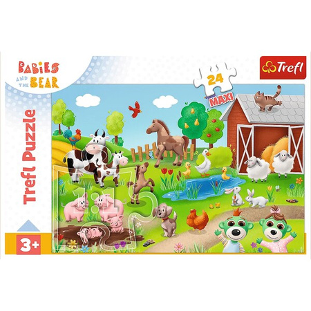 Puzzle trefl 24 maxi Bobaski i zwierzęta 143720