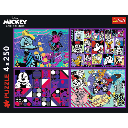 Puzzle Trefl 4x250 Seria przygód Myszki Miki 133080