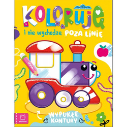 Kolorowanka Koloruję i nie wychodzę poza linię z lokomotywą Wypukłe kontury 740539