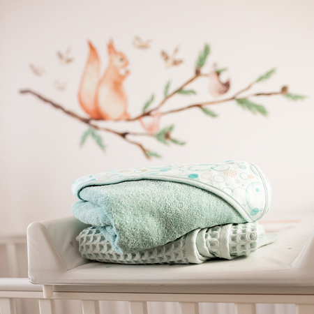 Kocyk dziecięcy waffle line mist blue 90x90 Ceba Baby