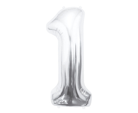 Balon foliowy B&C Cyfra 1 srebrna 85 cm 109412