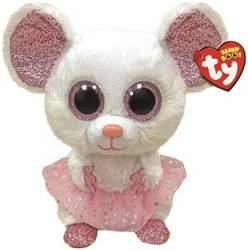 TY Beanie Boos biała ballerina mysz  NINA, 24 cm