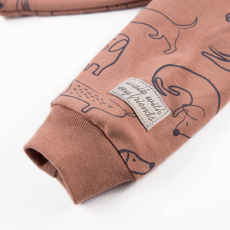 Bluza niemowlęca rozpinana bokiem LAZY DAYS brązowa 062