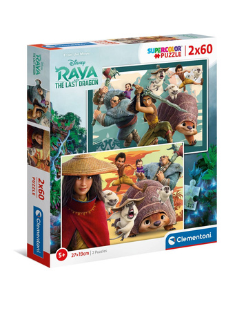 Clementoni Puzzle 2*60el Super Kolor Raya i ostatni Smok