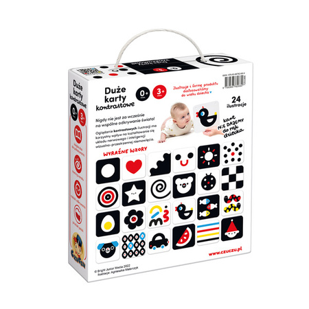 CzuCzu: Duże karty kontrastowe dla dzieci w wieku 0 mies.+ 3 mies.+