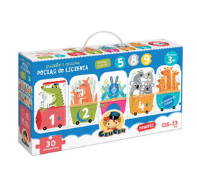 Czuczu: puzzle z dziurką-pociąg do liczenia 3+ 490753