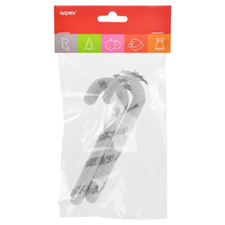 Brokatowe laski choinkowe srebrne 2szt 227346