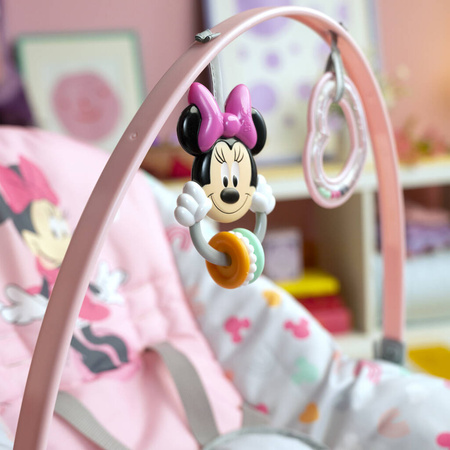 DISNEY BABY Leżaczek i fotelik 2w1 z wibracją Myszka Minnie Forever Besties™ 0m+ do 18kg 122093