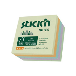 Stick'n Notes kostka 51x51mm pastel mix 240 kartek 218884