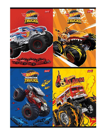 Zeszyt A5 16k linia podwójna dwukolorowa laminowany MATTEL HOT WHEELS 669118
