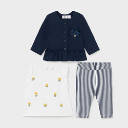 Mayoral komplet leginsy 3 sztuki kolor 40 navy rozmiar 4-6 m