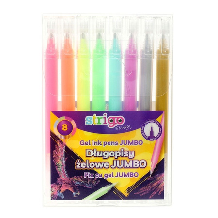 Strigo Długopisy Żelowe Jumbo 8 Kolorów 810412