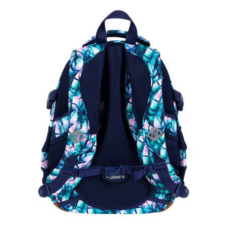Plecak 4-komorowy stright bp-01 blue leaves/błękitne liście mkmk