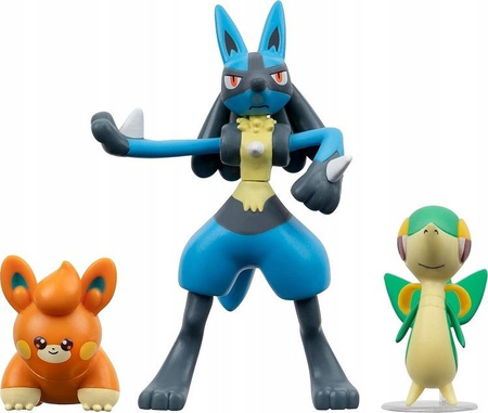 Pokemon PKW3603 Figurki bitewne Pawmi Lucario i Snivy 709442