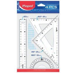 Maped Zestaw Start medium linijka 20cm,2ekierki,kątomierz 428202