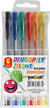 Długopisy Żelowe Brokatowe 6kol Fj-Mr6 642672