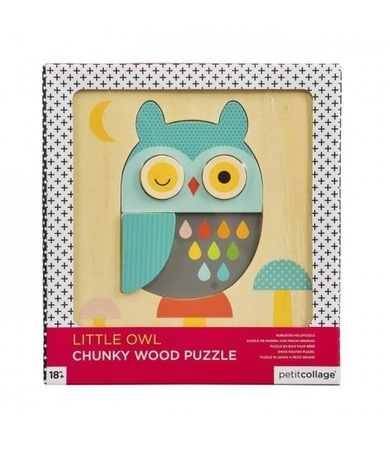 Petit collage puzzle drewniane sowa 545012