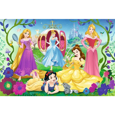 Puzzle Trefl 70 glitter w kuferku Wesołe Księżniczki 530179