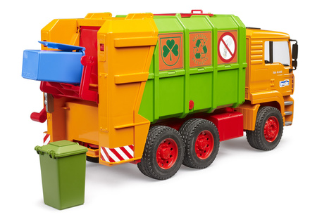 Bruder 01056 MAN TGA Śmieciarka + 2 kosze Edycja limitowana 50-lecie Bruder 010560