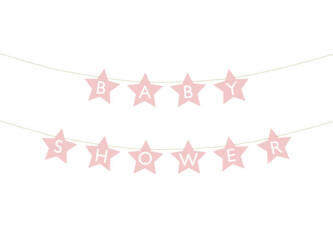 Baner Baby shower 290x16,5cm jasny różowy 013612