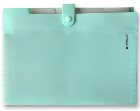 Penmate Teczka z 5-ma przegródkami A4 PP-105 zielona pastelowa 827865
