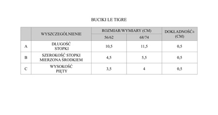 BUCIKI LE TIGRE 68/74 BRĄZ PINOKIO