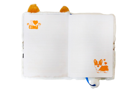 PAMIĘTNIK Z KŁÓDKĄ 3D WŁOCHACZ A5 96K MY LITTLE FRIEND CORGI 686931