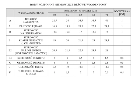 BODY ROZPINANE DLUGI REKAW WOODEN PONY 50 BEZ PINOKIO