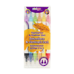 Strigo Zakreślacz i Cienkopis 2w1 w 6 kolorach 885380