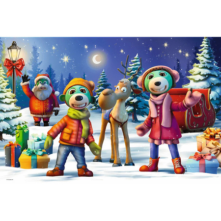 Puzzle trefl 24 maxi XMAS Trefliki lepią bałwana 143751