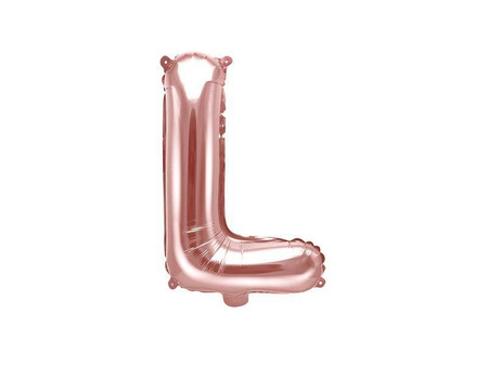 Balon foliowy litera "l", 35cm, różowe złoto